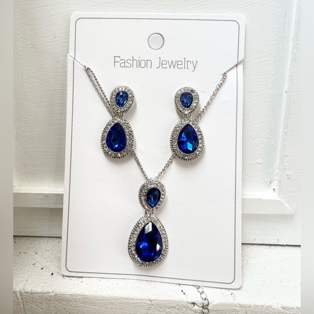 Fashion jewelry set blue stone